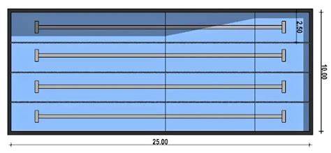 grafico vasca semi-olimpionica 25m